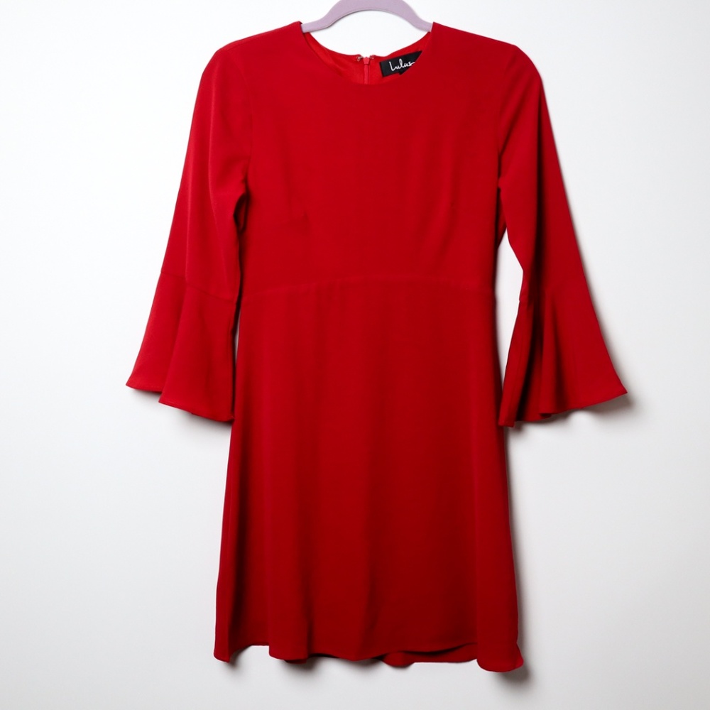 Lulus | Flounce Sleeve Evening Dress